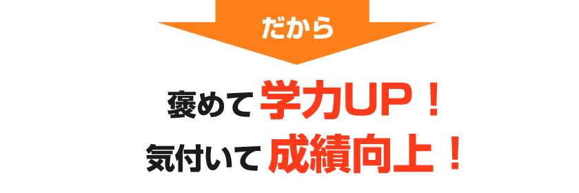 だから　褒めて学力UP!気付いて成績向上!